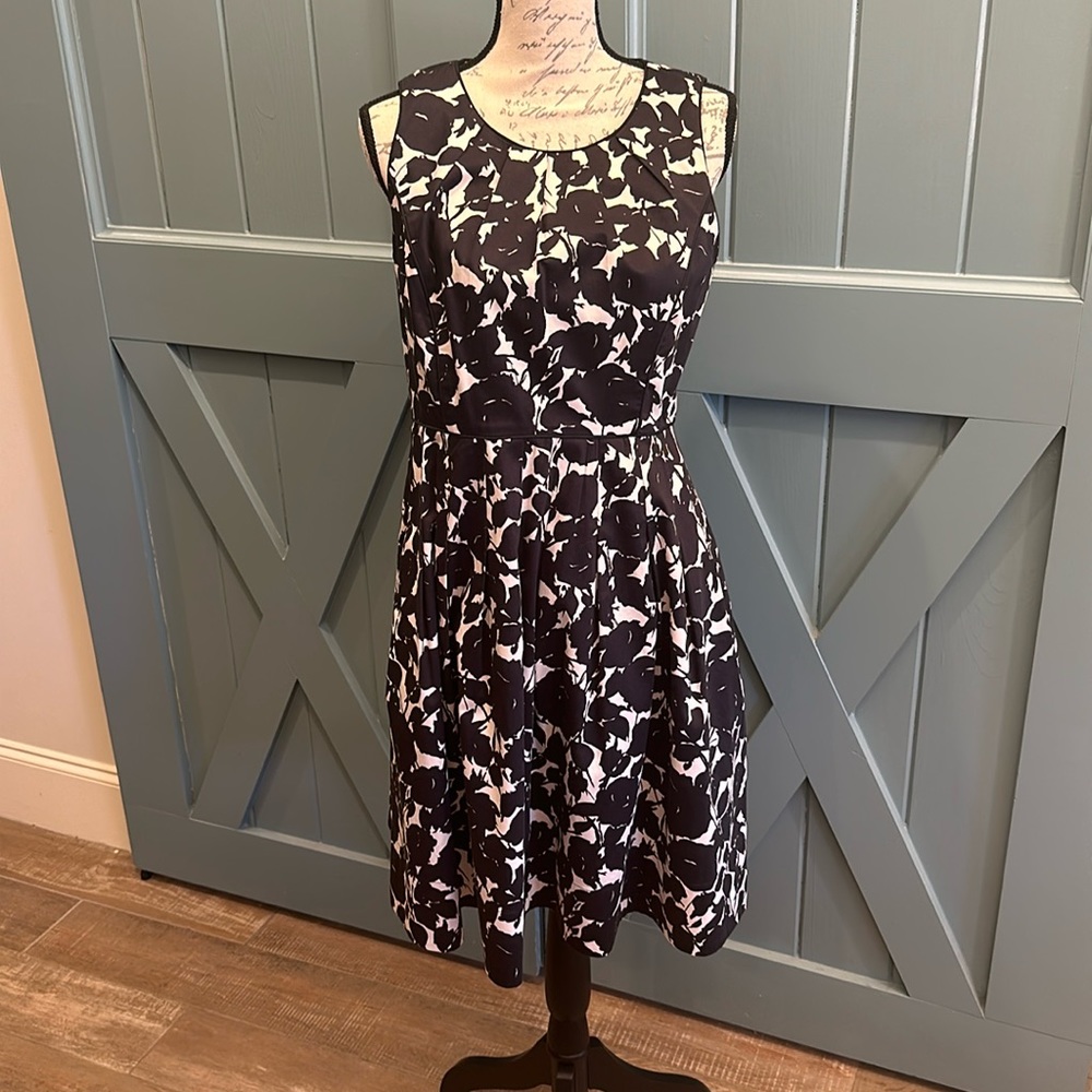 Talbots Black and White Dress